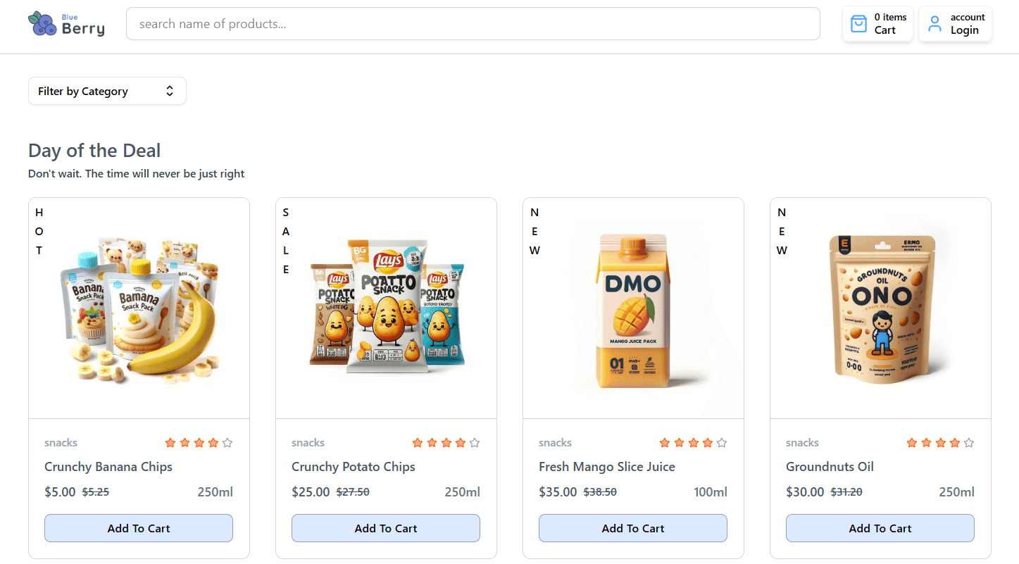 Blue Berry E-commerce website